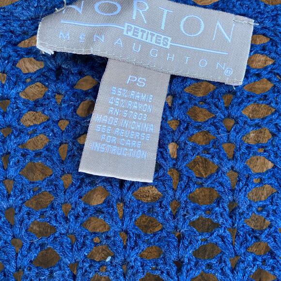 Blue seashell embellished crochet cardigan fishermancore mermaid nautical - Picture 6 of 6